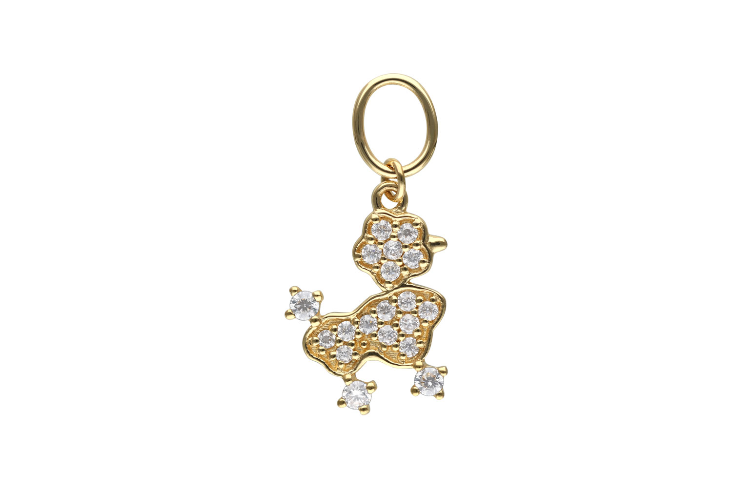 18 Karat Gold Anhänger für Clicker MOISSANIT-PUDEL von Piercingline